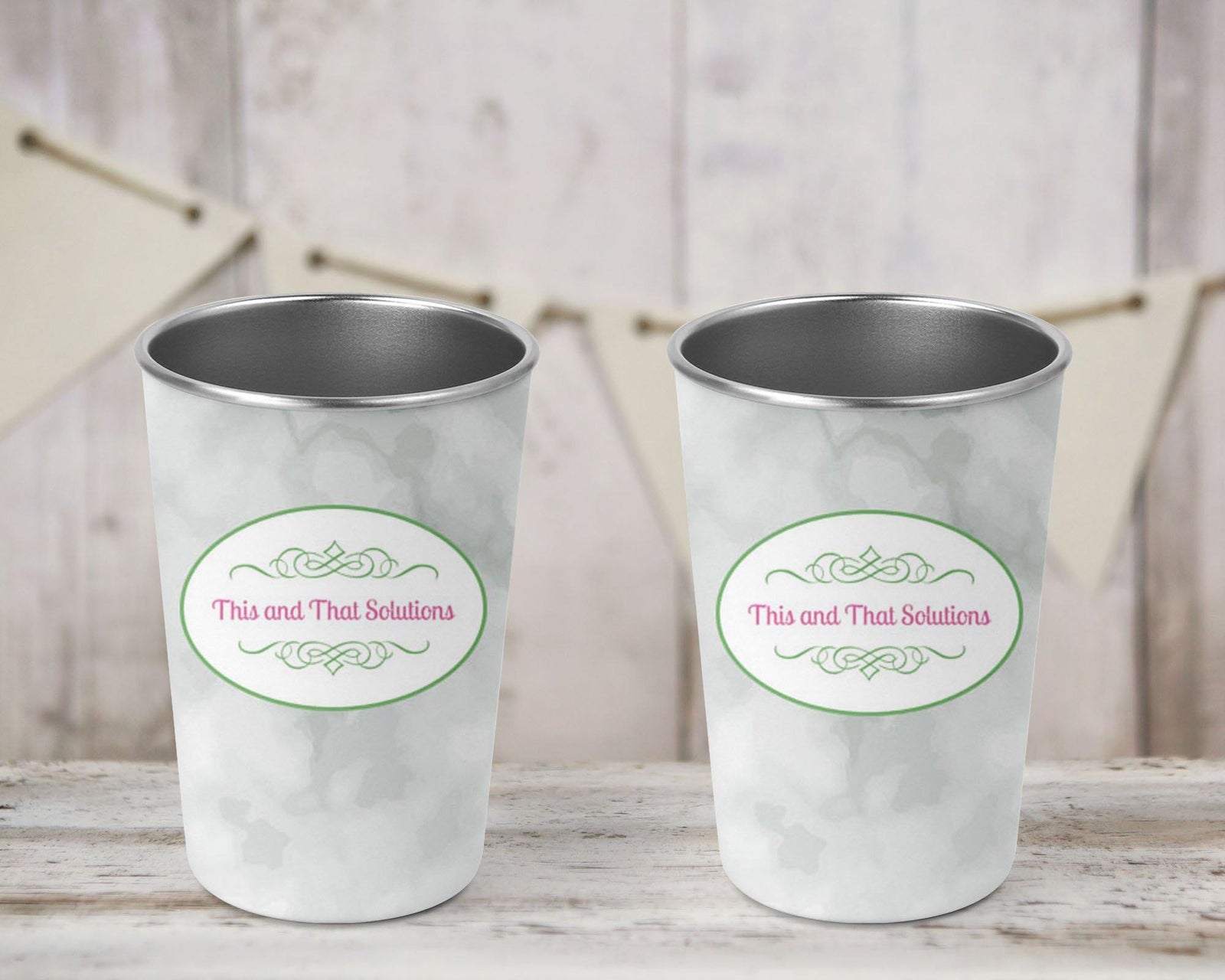 Stainless Steel Pint Tumbler | Personalized Tumbler | Company Logo - This & That Solutions - Stainless Steel Pint Tumbler | Personalized Tumbler | Company Logo - Personalized Gifts & Custom Home Decor