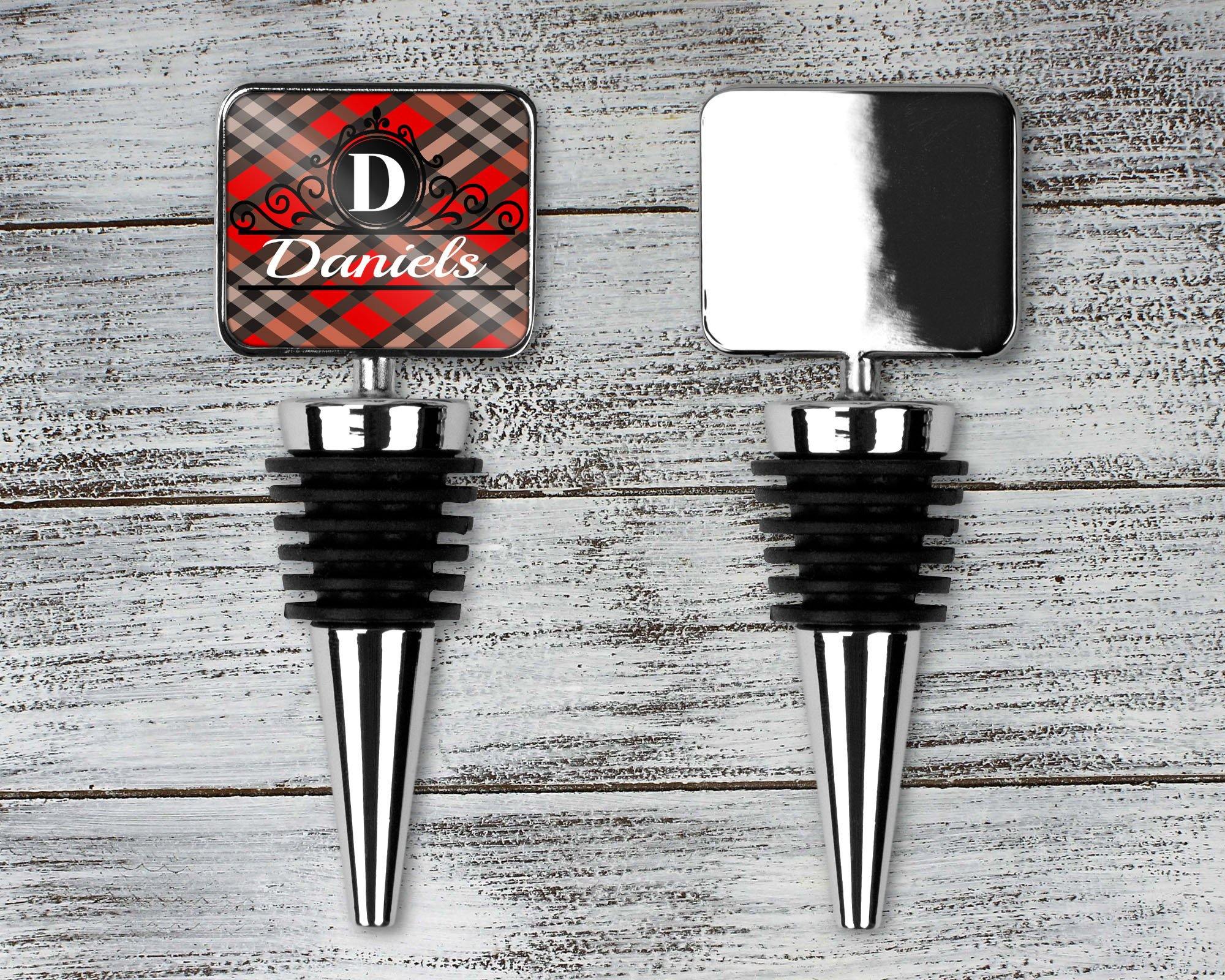 Personalized Wine Stopper | Custom Wine Accessories | Buffalo Plaid - This & That Solutions - Personalized Wine Stopper | Custom Wine Accessories | Buffalo Plaid - Personalized Gifts & Custom Home Decor