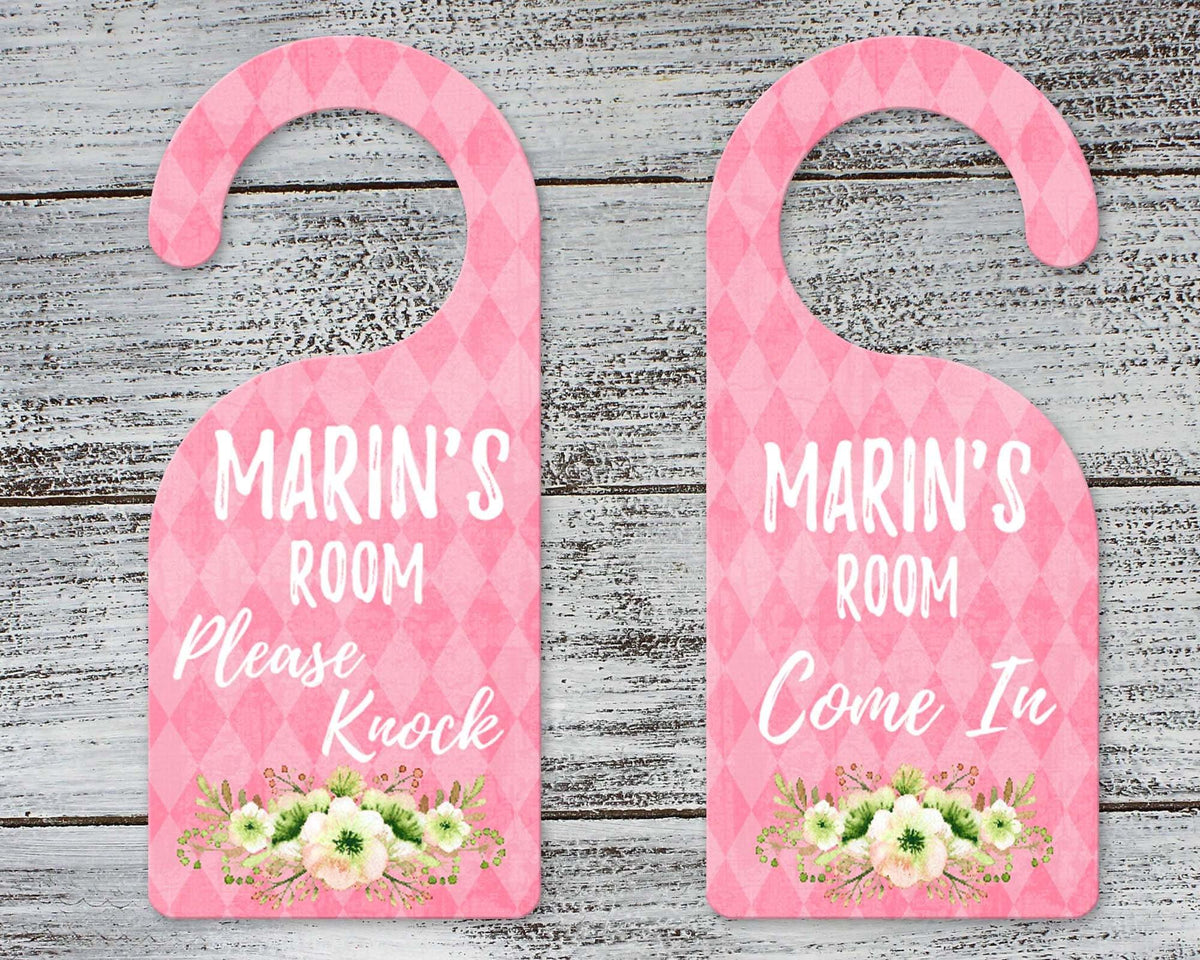 Custom Door Hanger |  Personalized Bedroom Sign | Pink Diamond - This &amp; That Solutions - Custom Door Hanger |  Personalized Bedroom Sign | Pink Diamond - Personalized Gifts &amp; Custom Home Decor