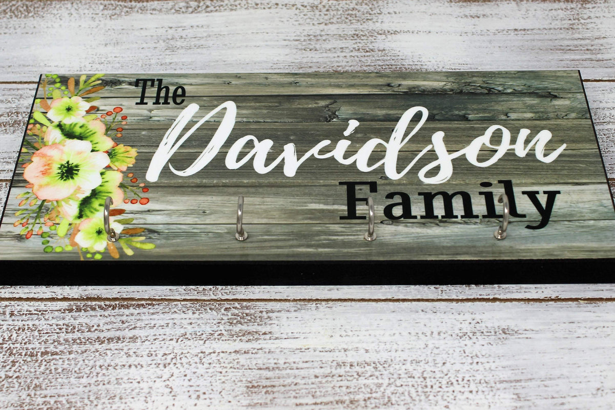 Personalized Key Hanger | Custom Key Rack | Floral Wood - This &amp; That Solutions - Personalized Key Hanger | Custom Key Rack | Floral Wood - Personalized Gifts &amp; Custom Home Decor