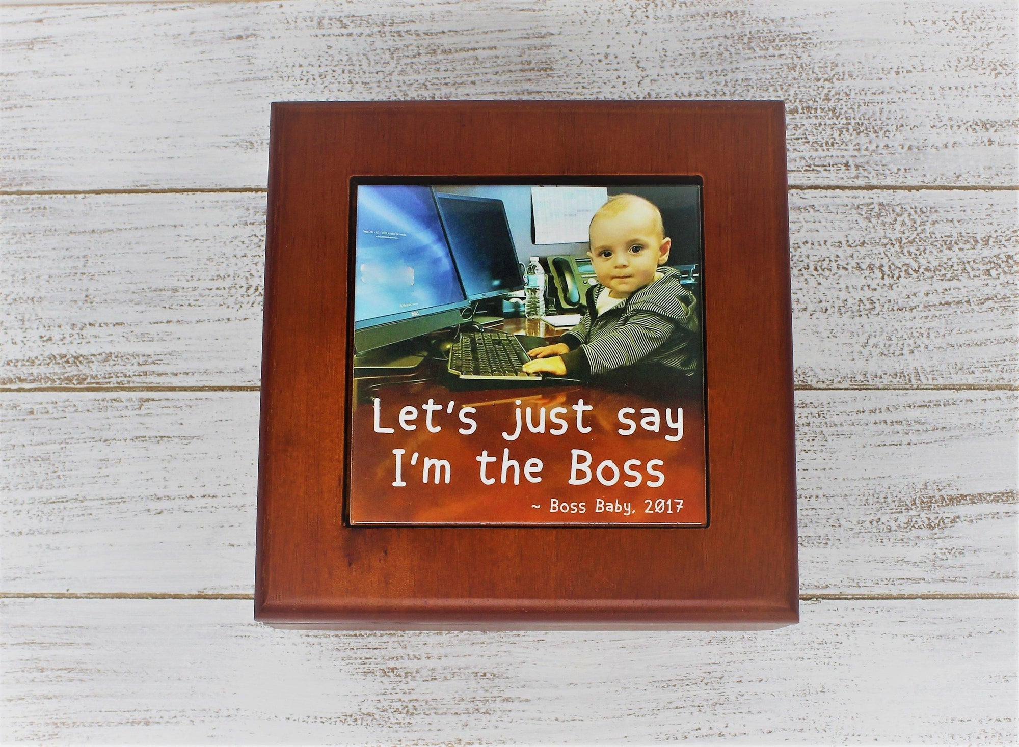 Personalized Mahogany Finished Box w/Hinge Lid | Custom Design - This & That Solutions - Personalized Mahogany Finished Box w/Hinge Lid | Custom Design - Personalized Gifts & Custom Home Decor