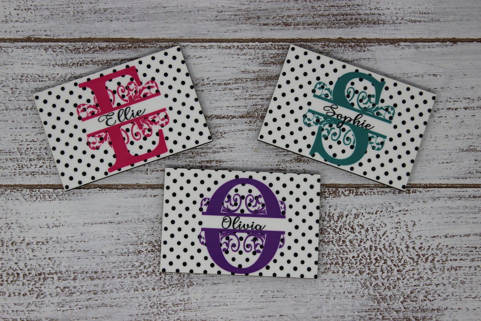 Personalized Magnet | Custom Photo Magnet | Polka Dot Monogram - This & That Solutions - Personalized Magnet | Custom Photo Magnet | Polka Dot Monogram - Personalized Gifts & Custom Home Decor