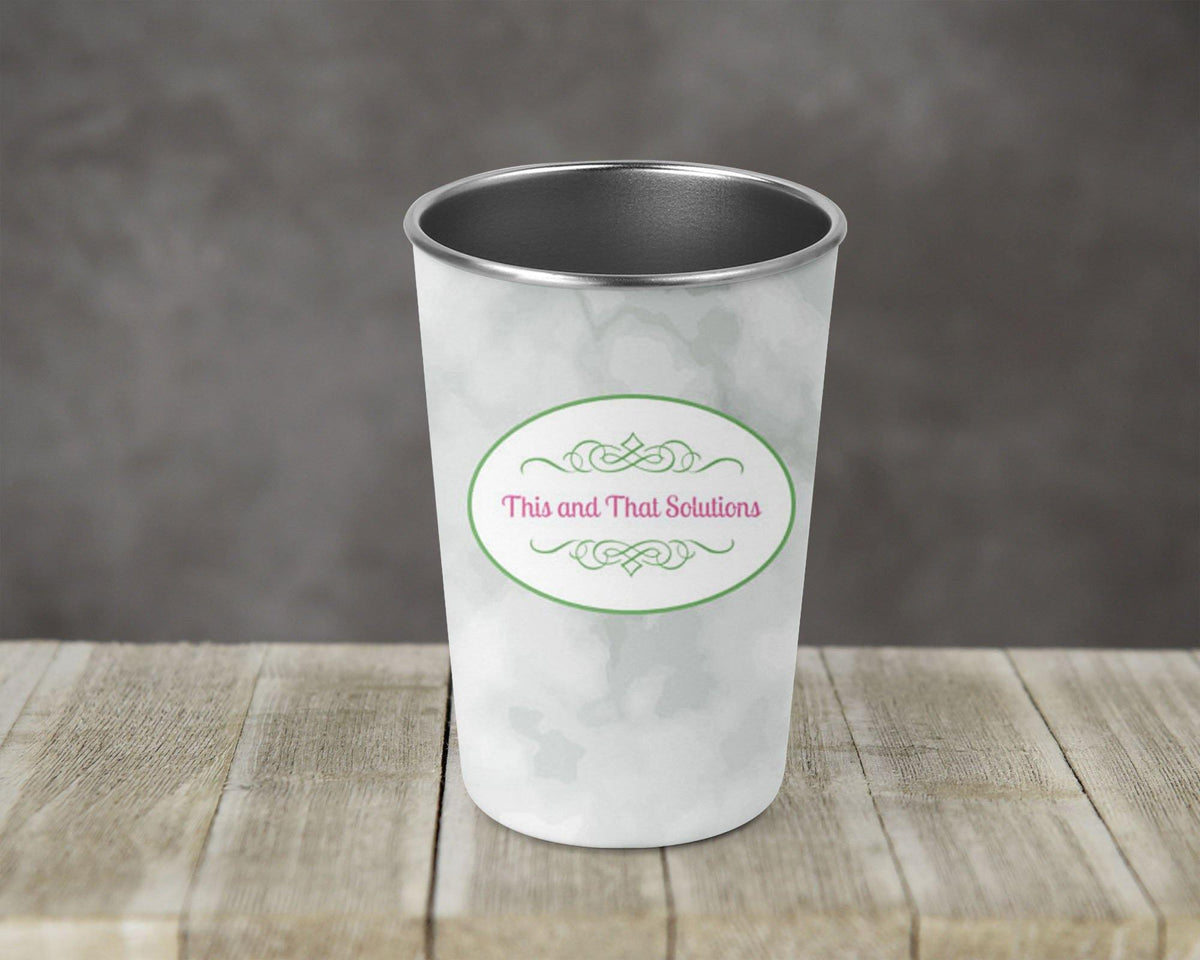 Stainless Steel Pint Tumbler | Personalized Tumbler | Company Logo - This &amp; That Solutions - Stainless Steel Pint Tumbler | Personalized Tumbler | Company Logo - Personalized Gifts &amp; Custom Home Decor