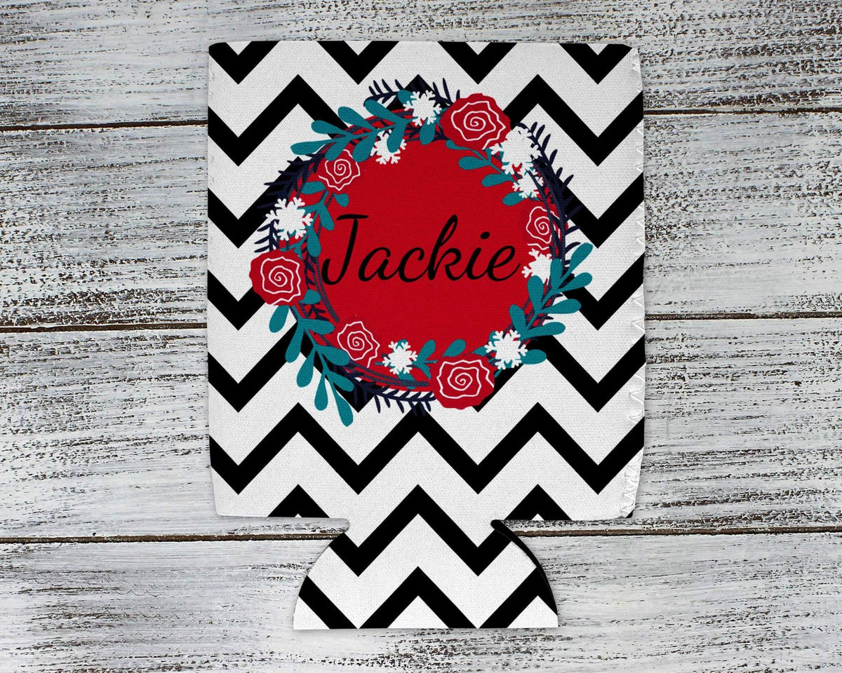 Personalized Drink Beverage Insulator | Monogrammed Cozie | Black Chevron - This &amp; That Solutions - Personalized Drink Beverage Insulator | Monogrammed Cozie | Black Chevron - Personalized Gifts &amp; Custom Home Decor