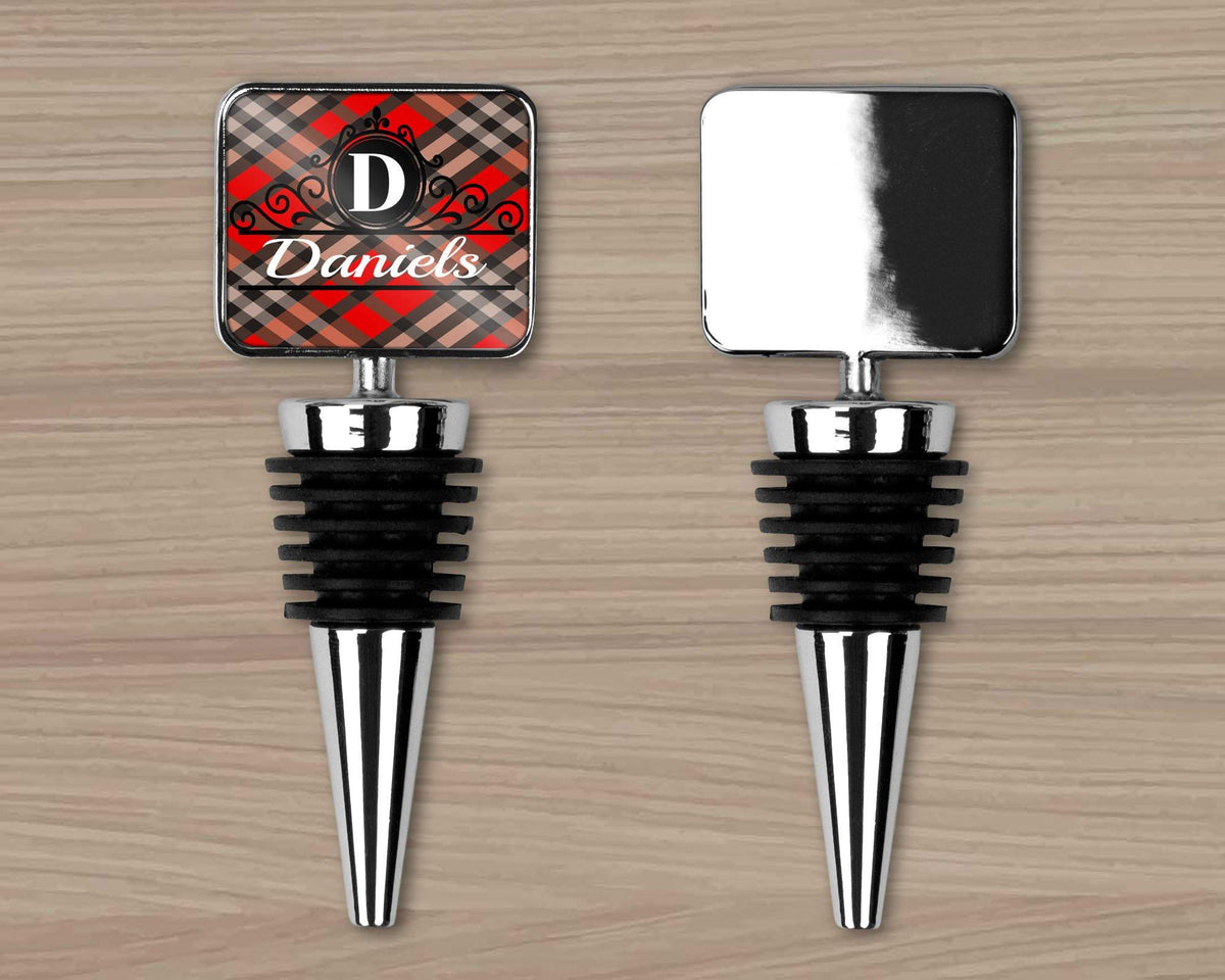 Personalized Wine Stopper | Custom Wine Accessories | Buffalo Plaid - This &amp; That Solutions - Personalized Wine Stopper | Custom Wine Accessories | Buffalo Plaid - Personalized Gifts &amp; Custom Home Decor
