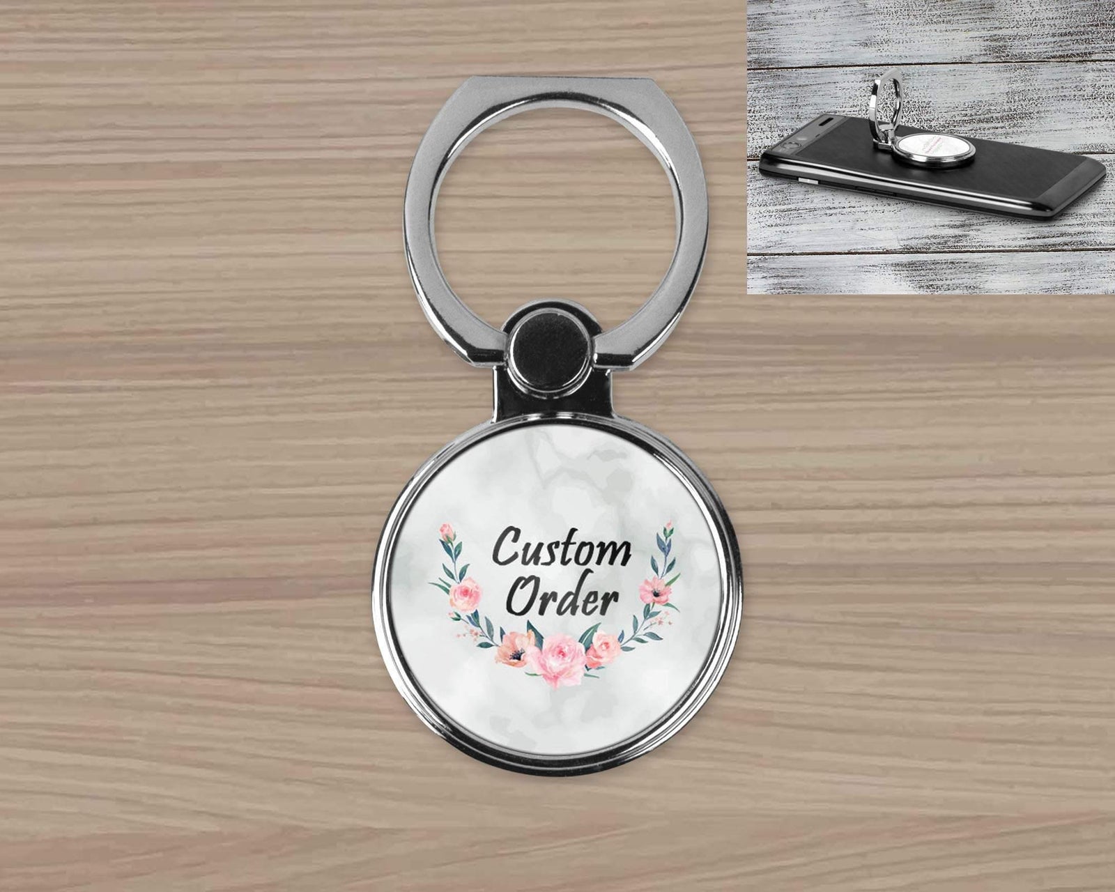 Personalized Phone Ring Stand | Monogram Cell Phone Grip | Custom Order - This & That Solutions - Personalized Phone Ring Stand | Monogram Cell Phone Grip | Custom Order - Personalized Gifts & Custom Home Decor