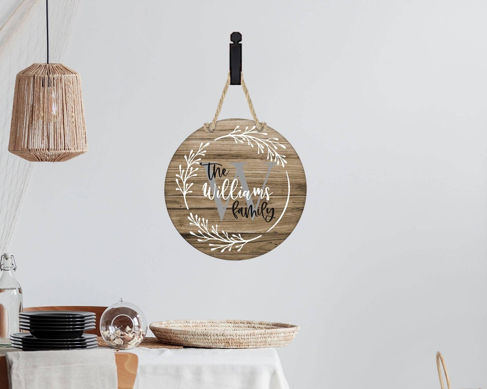 Custom Door Hanger Round | Wall Decor | Monogram Frame Family Name - This & That Solutions - Custom Door Hanger Round | Wall Decor | Monogram Frame Family Name - Personalized Gifts & Custom Home Decor