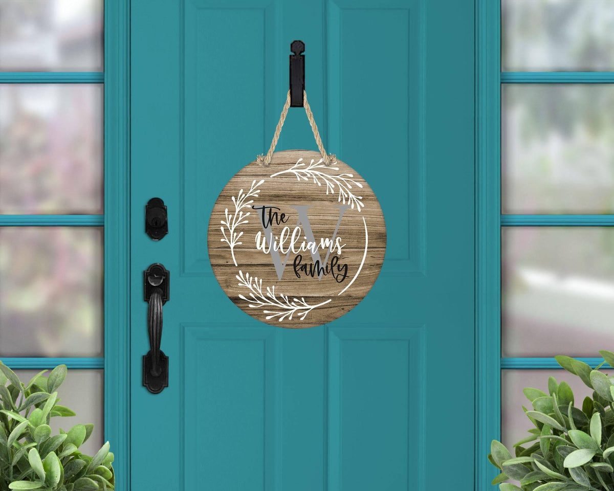 Custom Door Hanger Round | Wall Decor | Monogram Frame Family Name - This &amp; That Solutions - Custom Door Hanger Round | Wall Decor | Monogram Frame Family Name - Personalized Gifts &amp; Custom Home Decor