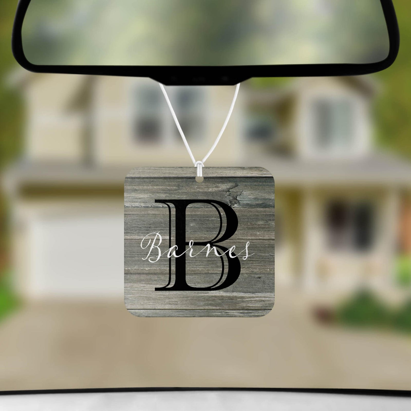 Personalized Air Fresheners | Set of 2 | Custom Car Accessories | Rustic Monogram