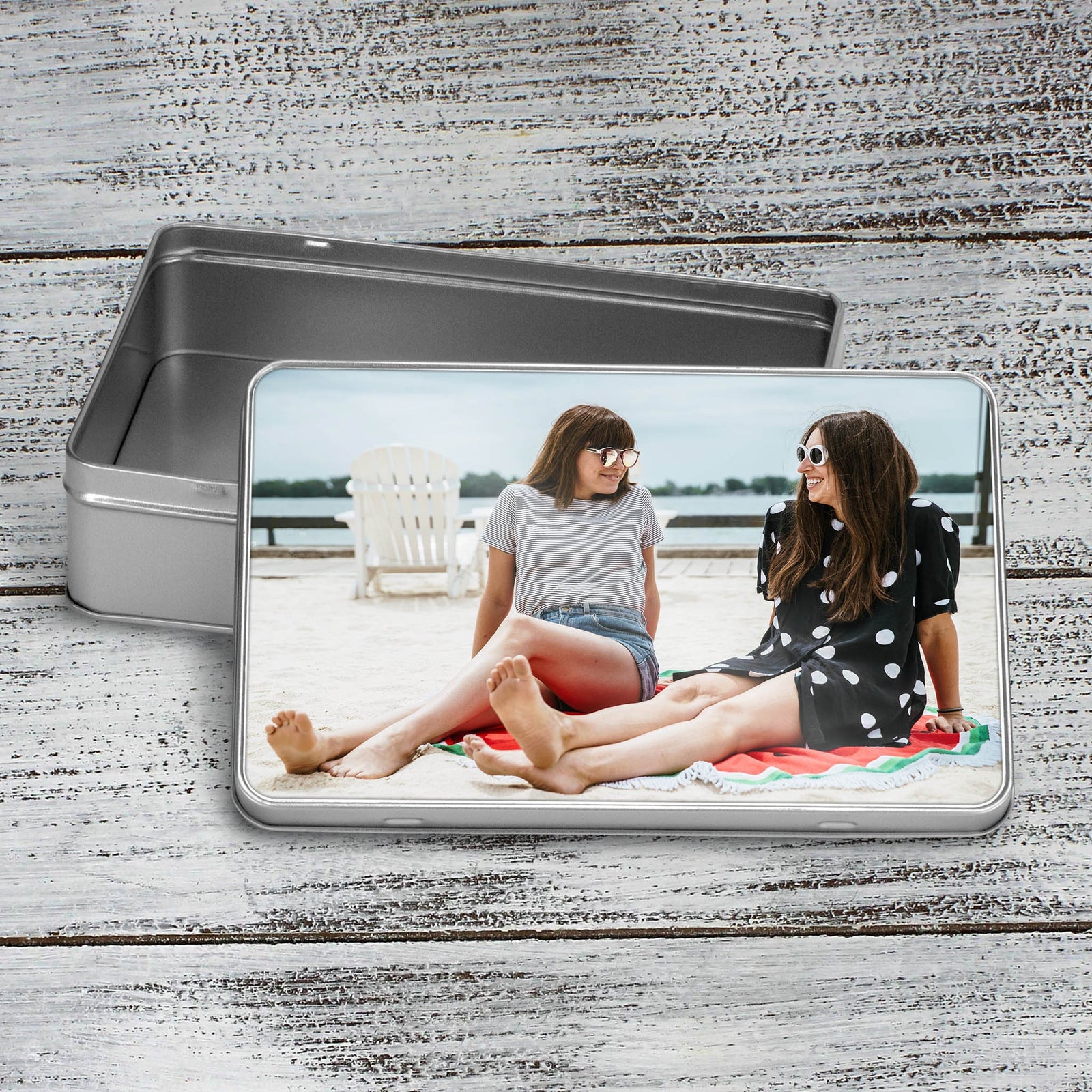 Custom Aluminum Tin | Photo Storage Box | Puzzle Tin | Custom Photo Friends