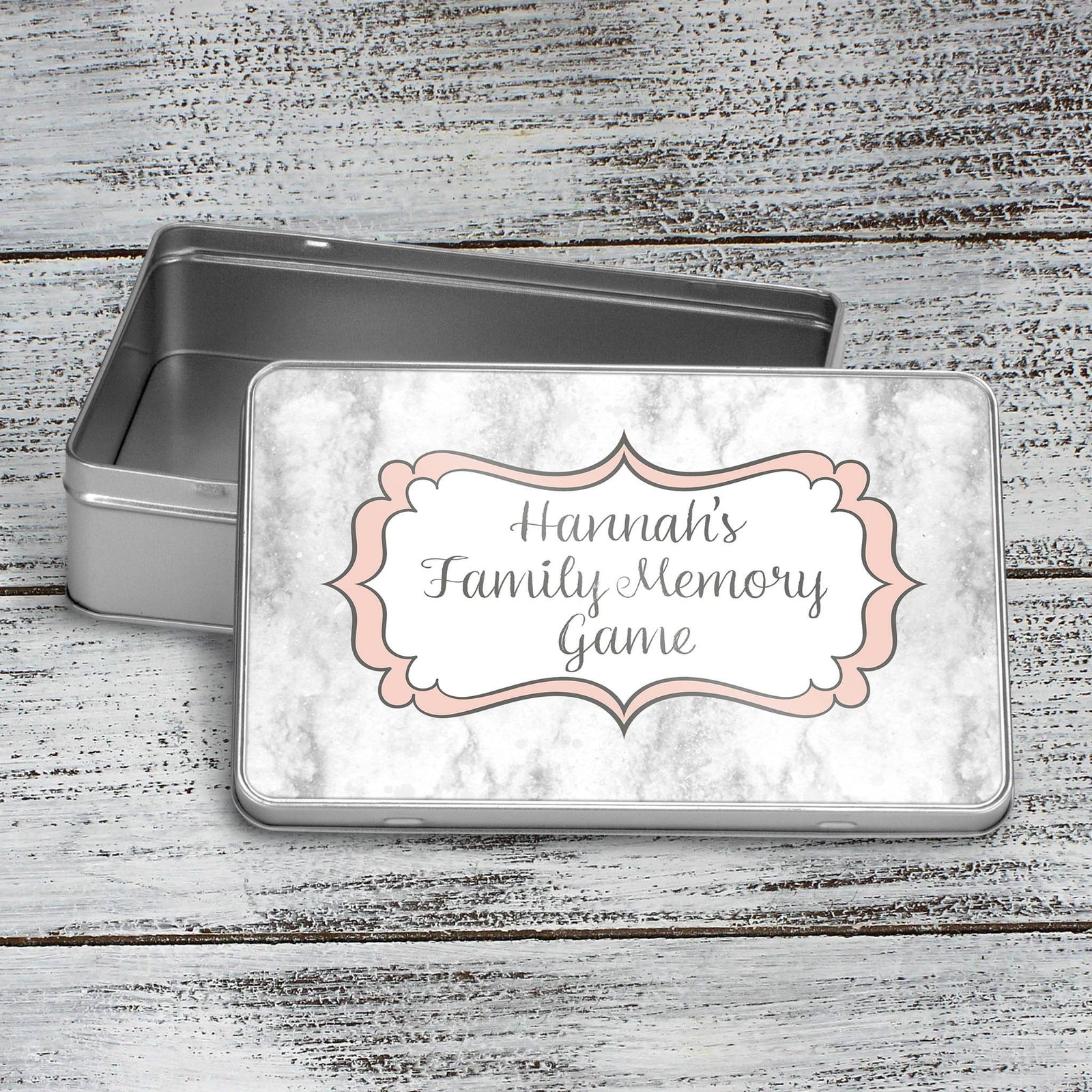 Custom Aluminum Tin | Photo Storage Box | Puzzle Tin | Family Memory Game