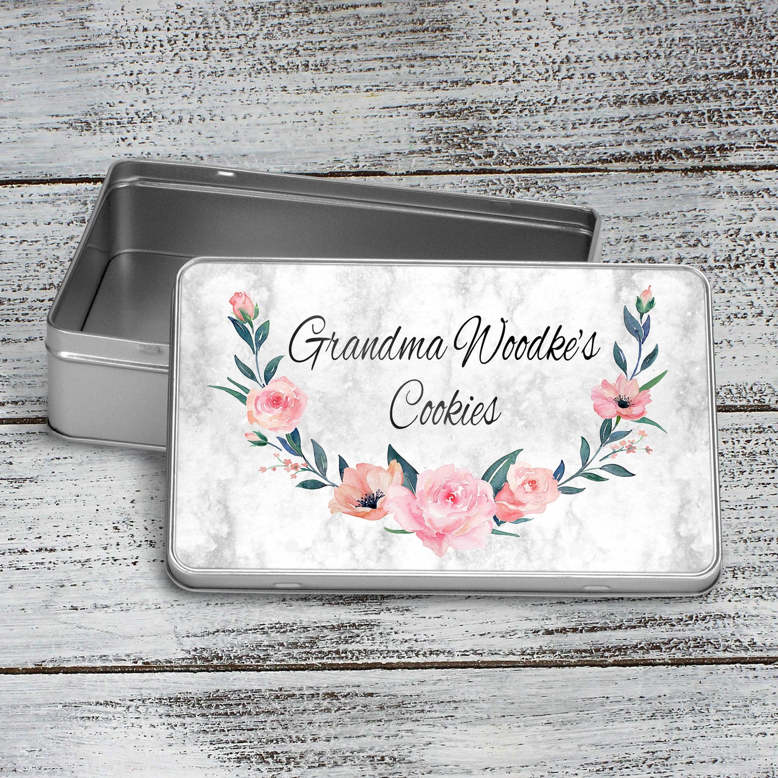 Custom Aluminum Tin | Photo Storage Box | Puzzle Tin | Grandma's Cookies