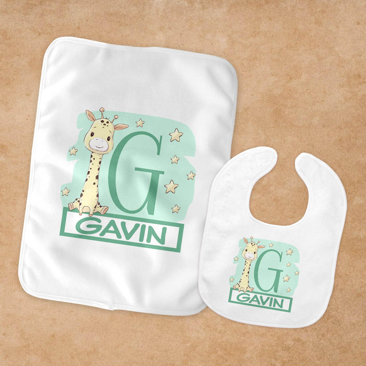 Personalized Baby Bib | Custom Baby Gifts | Baby Shower | Baby Giraffe