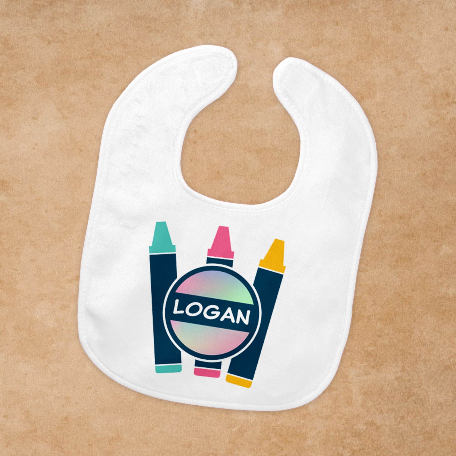 Personalized Baby Bib | Custom Baby Gifts | Baby Shower | Crayon