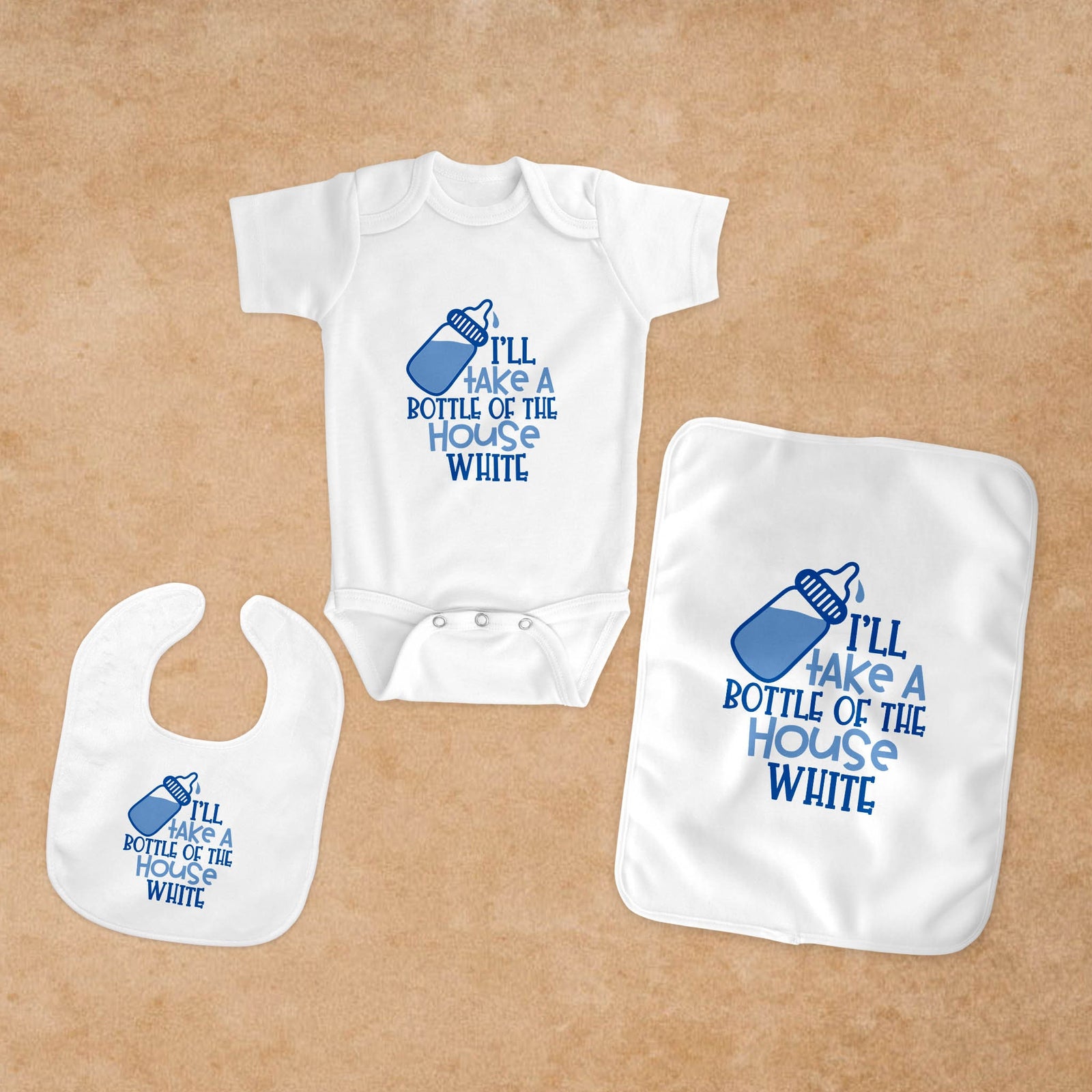 Personalized Baby Baby Bundle | Custom Baby Gifts | Baby Shower | House White