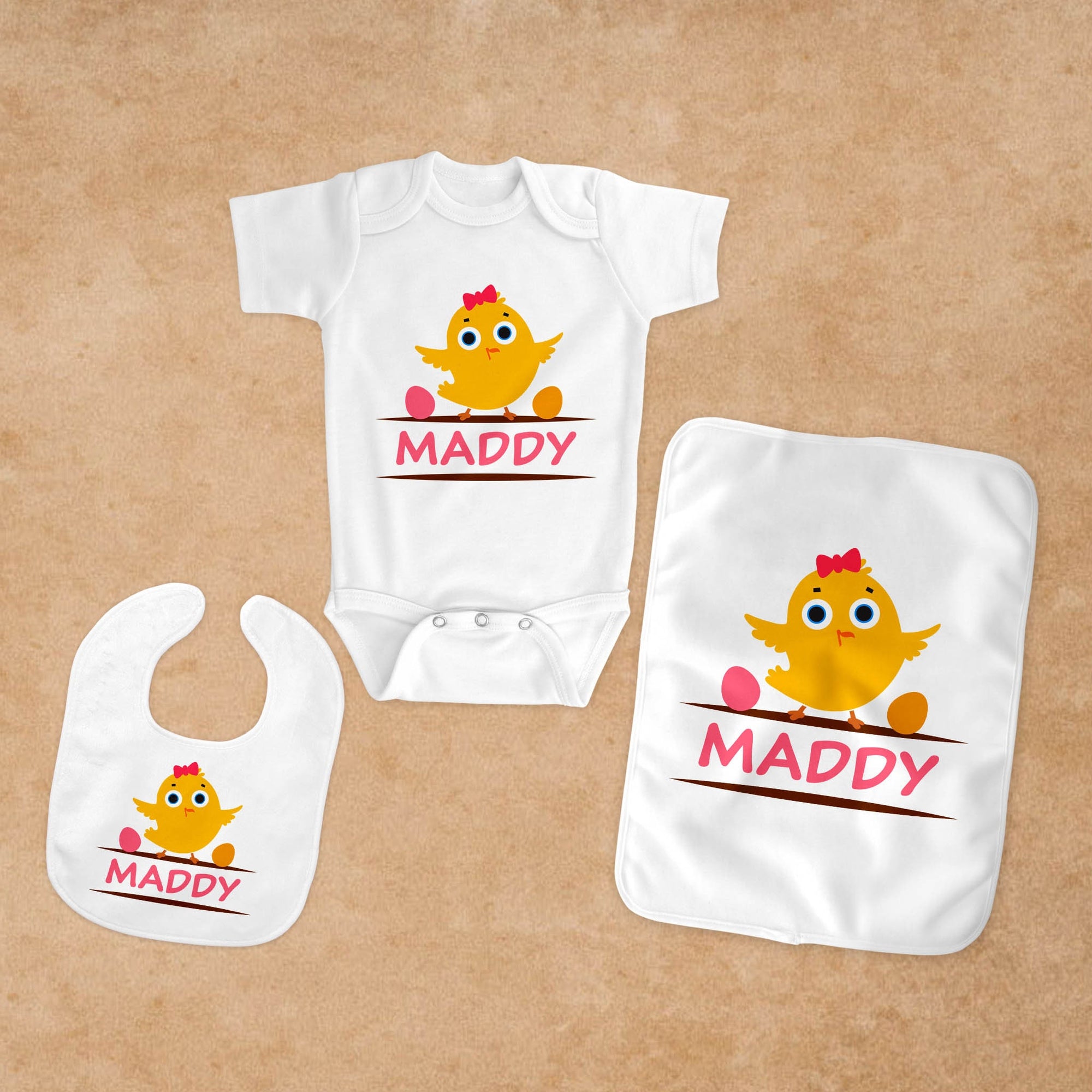 Personalized Baby Baby Bundle | Custom Baby Gifts | Baby Shower | Little Girl Chicken