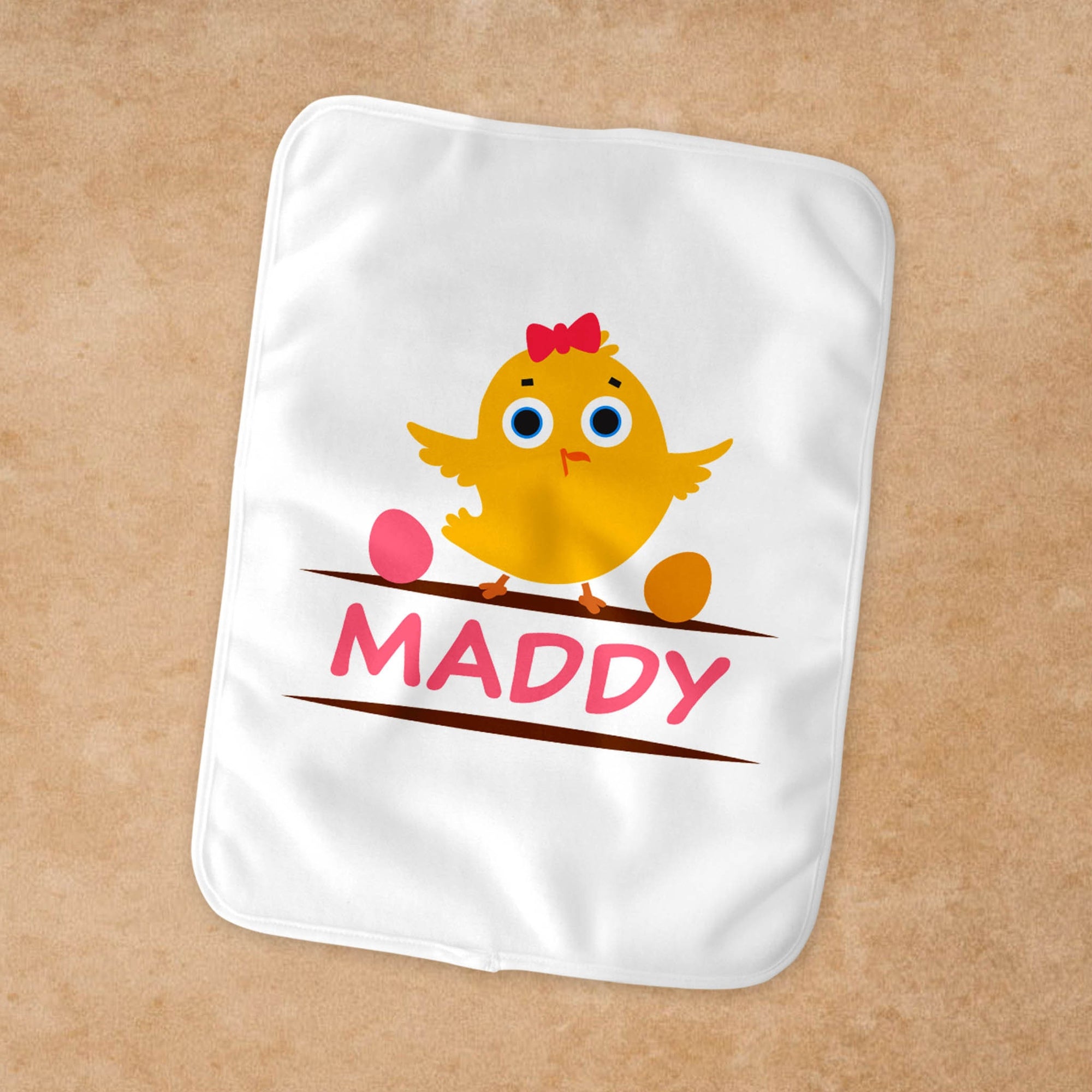 Personalized Burp Cloth | Custom Baby Gifts | Baby Shower | Little Girl Chicken