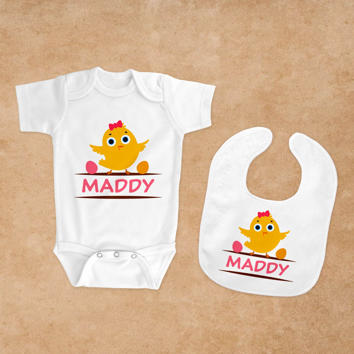 Personalized Baby Bib | Custom Baby Gifts | Baby Shower | Little Girl Chicken