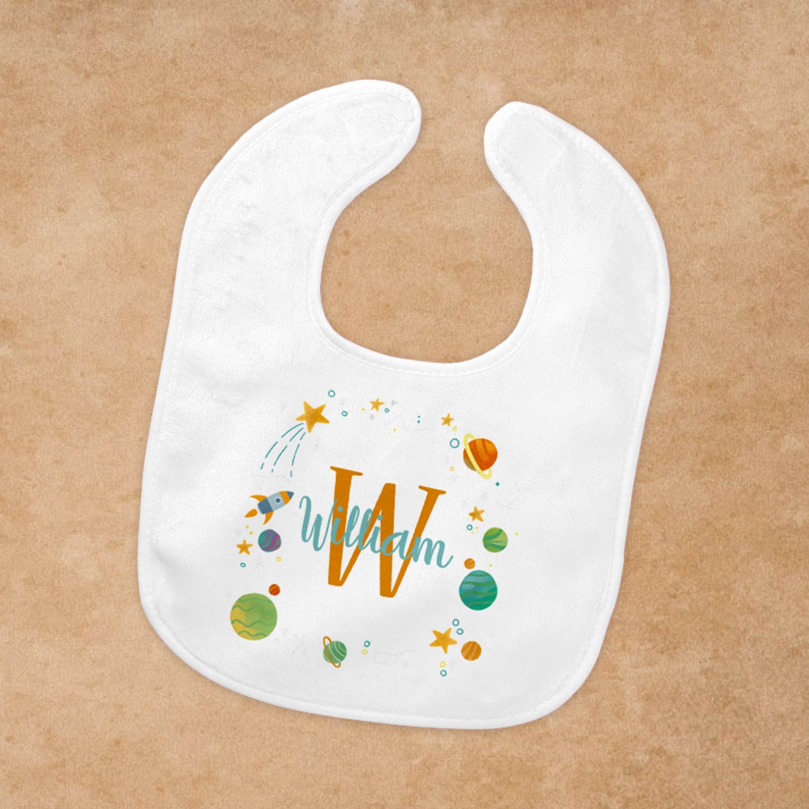 Personalized Baby Bib | Custom Baby Gifts | Baby Shower | Outerspace