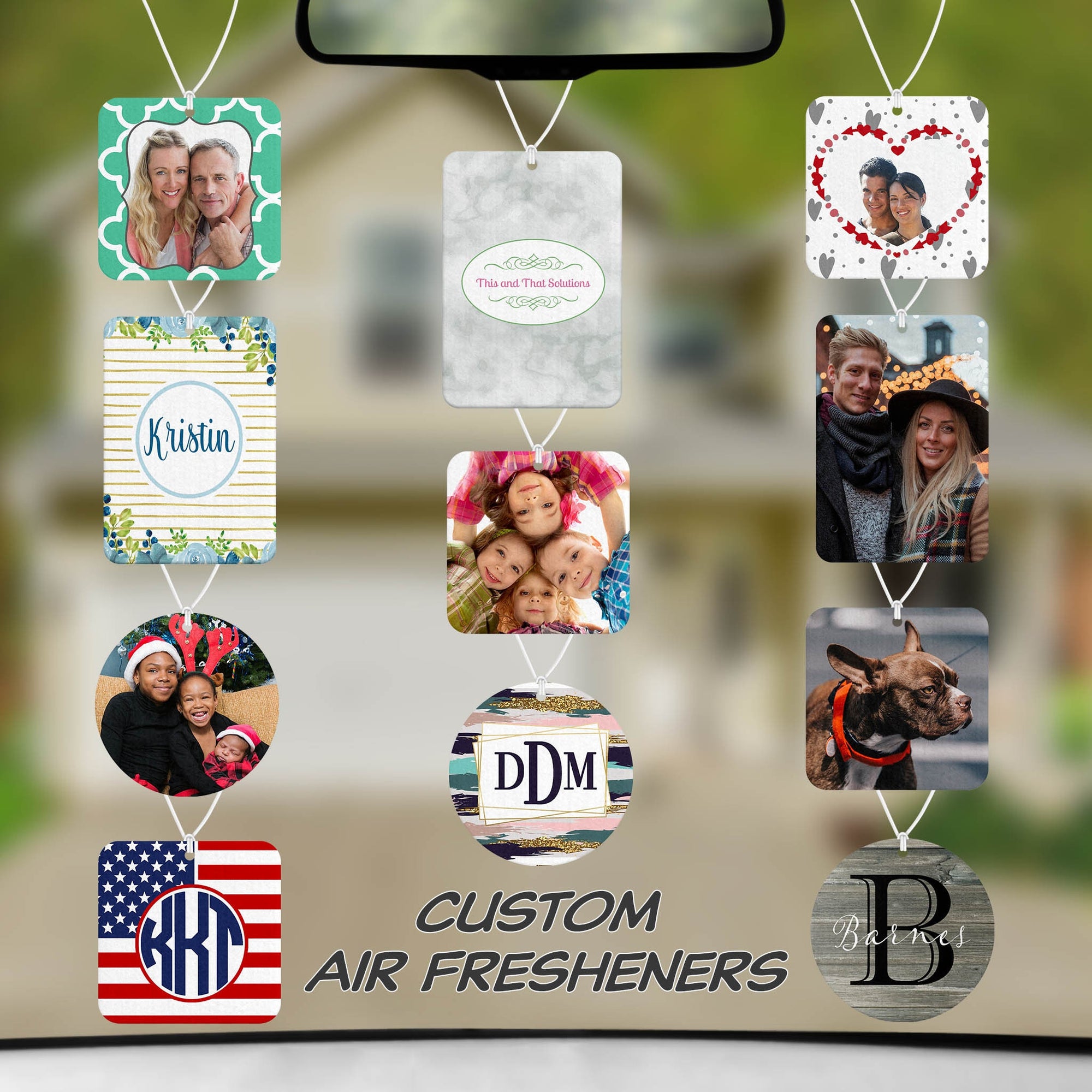 Personalized Air Fresheners | Set of 2 | Custom Car Accessories | Custom Photo Air Fresheners