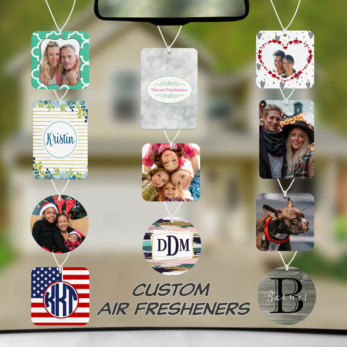 Personalized Air Fresheners | Set of 2 | Custom Car Accessories | Quatrefoil Photo