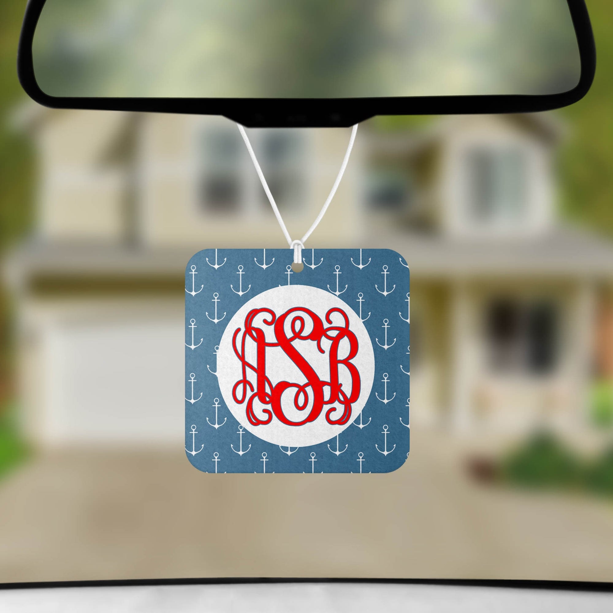 Personalized Air Fresheners | Set of 2 | Custom Car Accessories | Blue Anchors
