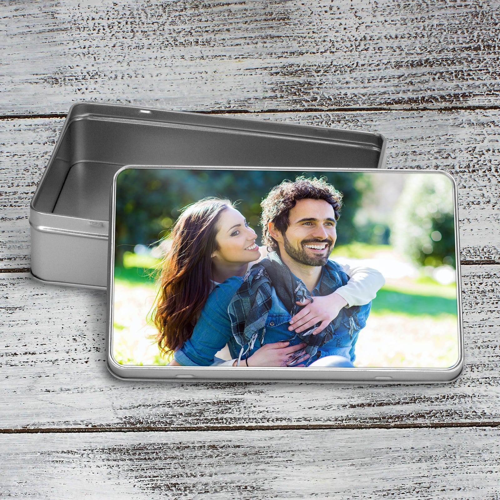 Custom Aluminum Tin | Photo Storage Box | Puzzle Tin | Custom Photo Anniversary