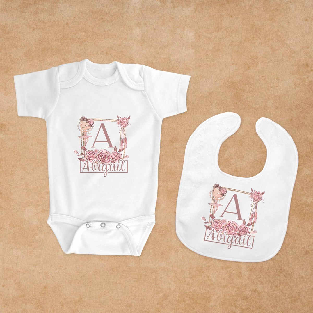 Personalized Baby Baby Bundle | Custom Baby Gifts | Baby Shower | Ballerina Flower