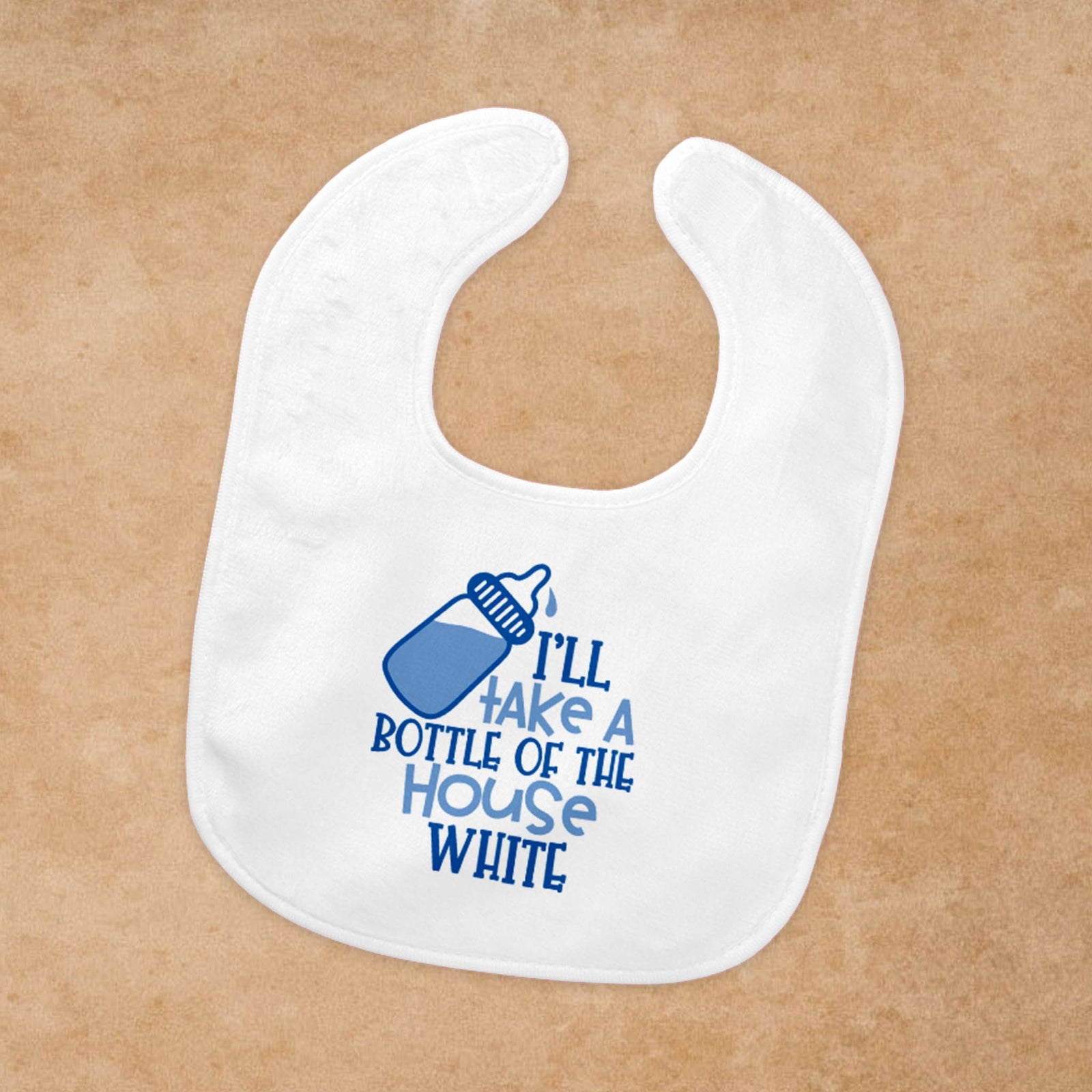 Personalized Baby Bib | Custom Baby Gifts | Baby Shower | House White