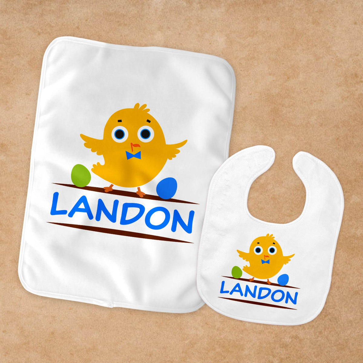 Personalized Burp Cloth | Custom Baby Gifts | Baby Shower | Little Boy Chicken
