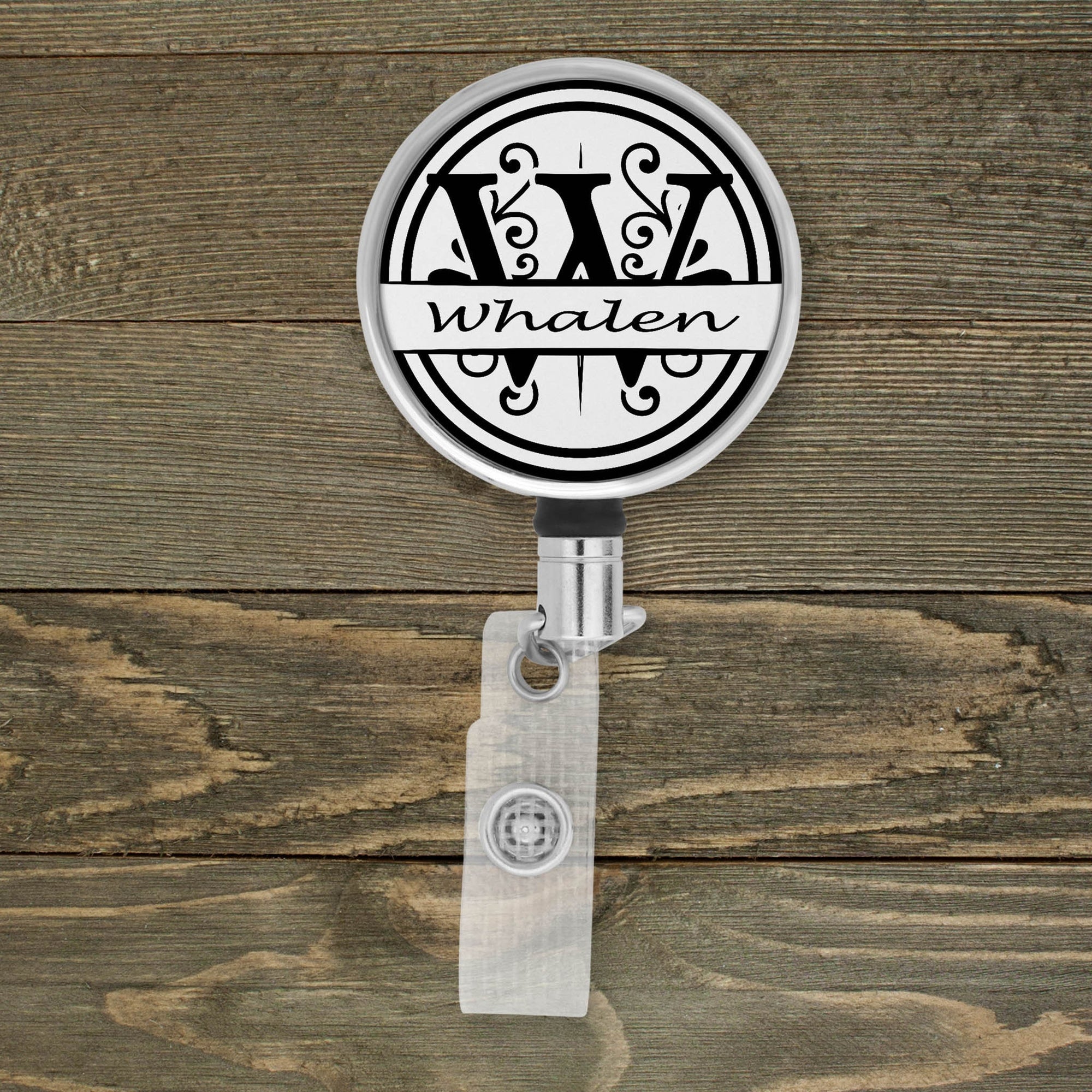 Customized Badge Reel | Personalized Office Accessories | Photo Badge Reel | Regal Monogram