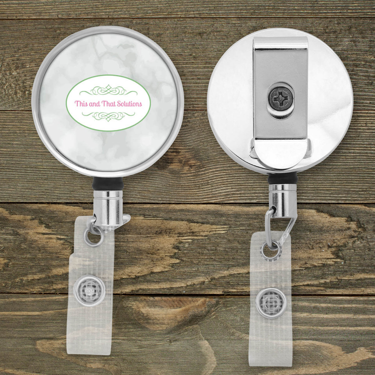 Customized Badge Reel | Personalized Office Accessories | Photo Badge Reel | Company Logo