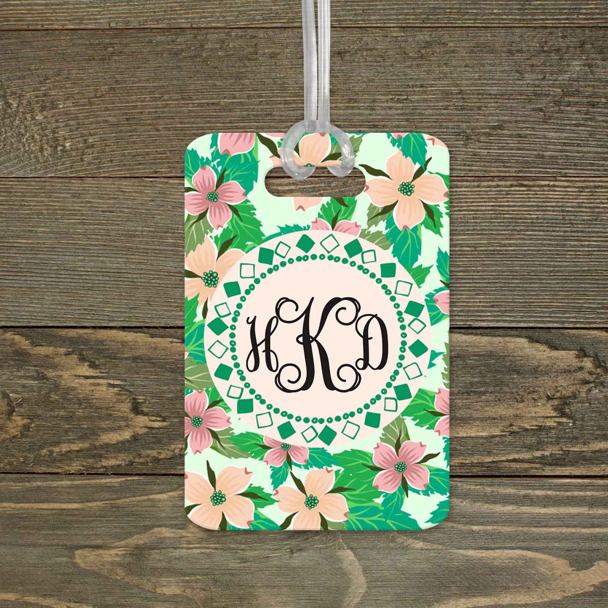This &amp; That Solutions - Personalized Luggage Tag | Custom Monogram Bag Tag | Peach Hibiscus - Personalized Gifts &amp; Custom Home Decor