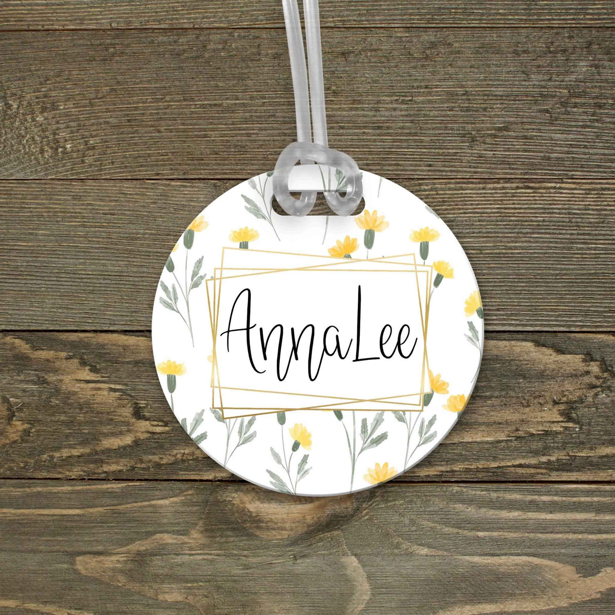 This &amp; That Solutions - Personalized Luggage Tag | Custom Monogram Bag Tag | Yellow Watercolor Flower - Personalized Gifts &amp; Custom Home Decor