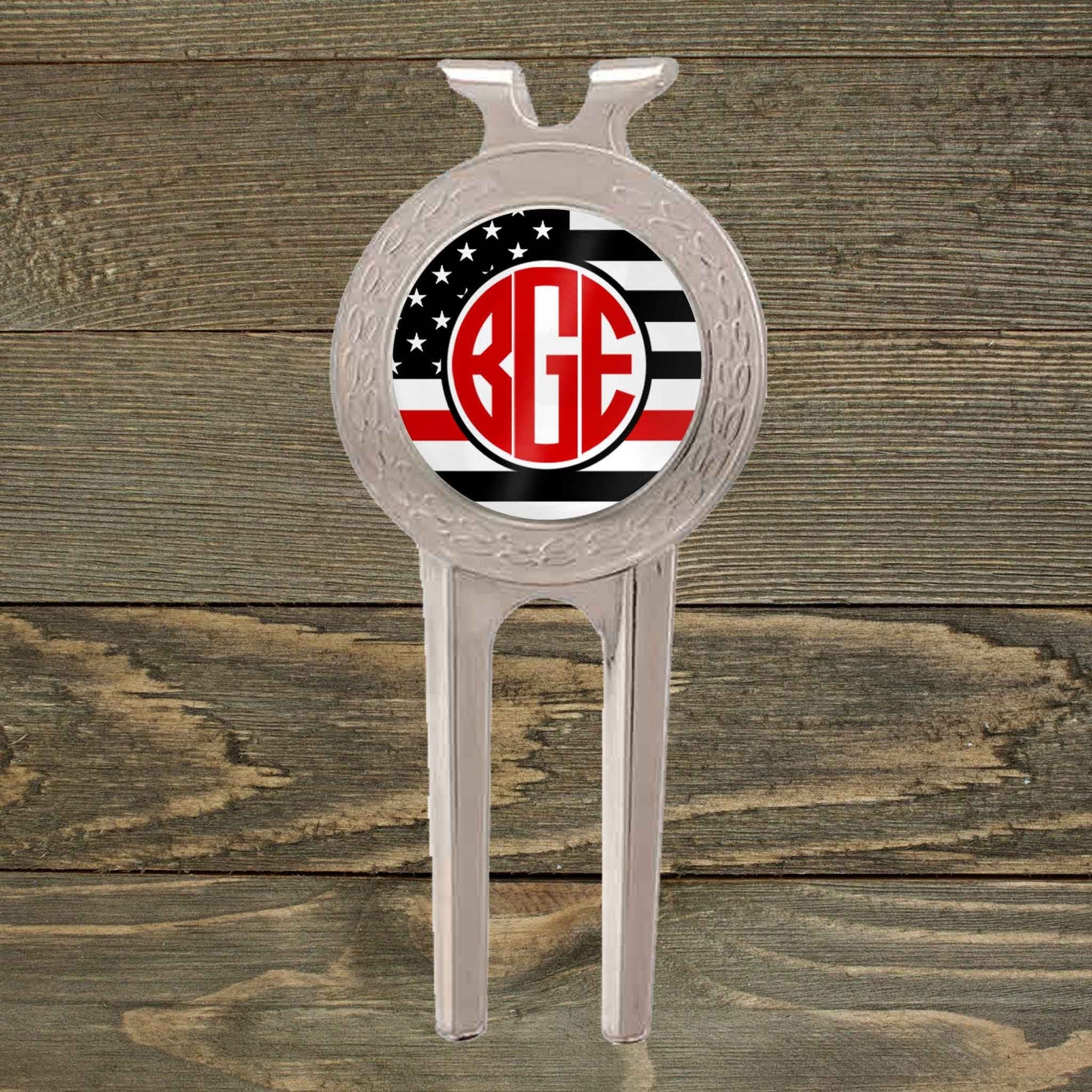Personalized Divot Repair Tool | Golf Accessories | Golf Gifts | Firefighter Red Line