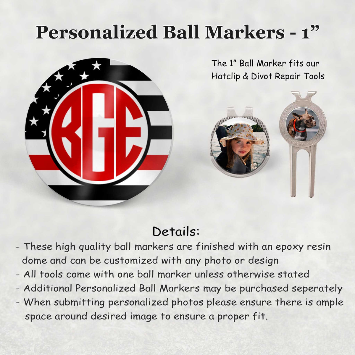 Personalized Ball Marker | Hat Clip Ball Marker | Golf Gifts | Firefighter Red Line