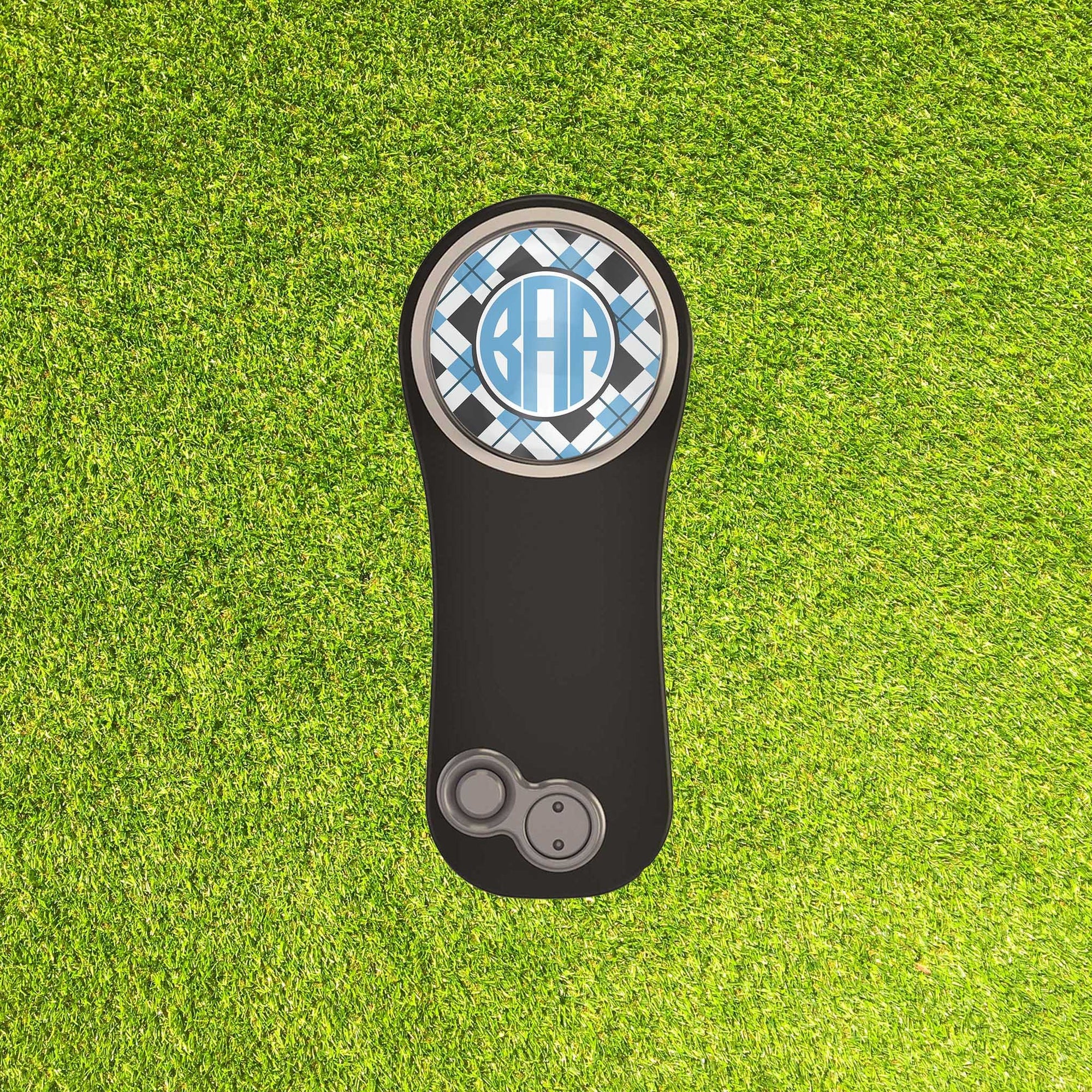 Personalized PitchFix Divot Tool | Golf Accessories | Golf Gifts | Light Blue Argyle