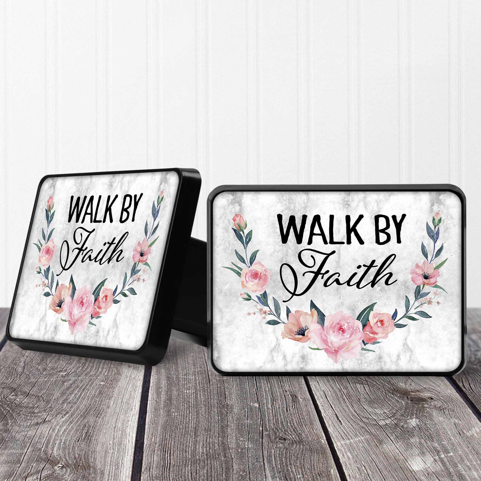 Personalized Trailer Hitch Cover | Custom Car Accessories | Walk by Faith