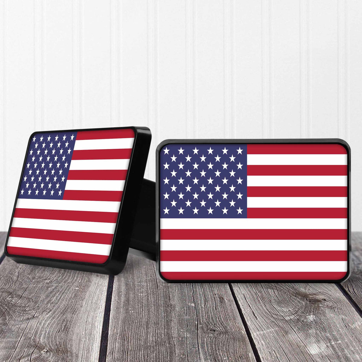Personalized Trailer Hitch Cover | Custom Car Accessories | American Flag Color