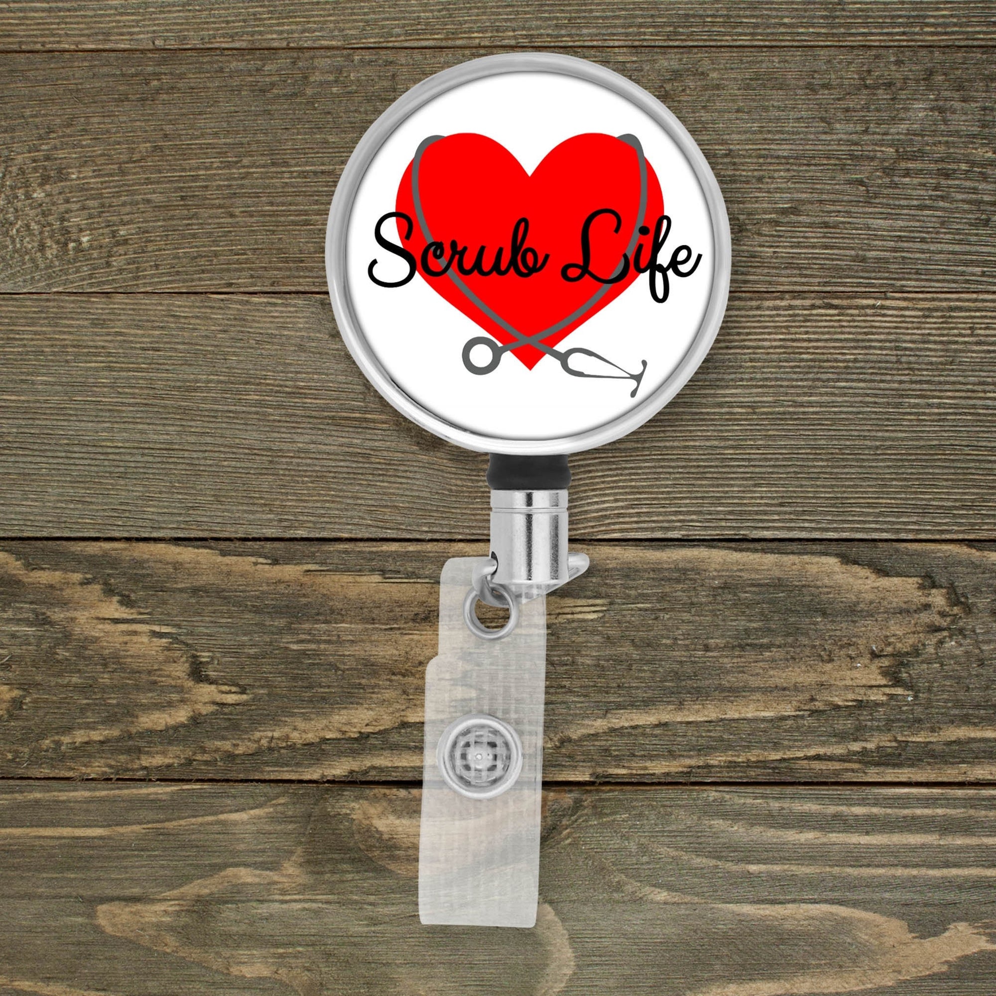 Customized Badge Reel | Personalized Office Accessories | Photo Badge Reel | Scrub Life