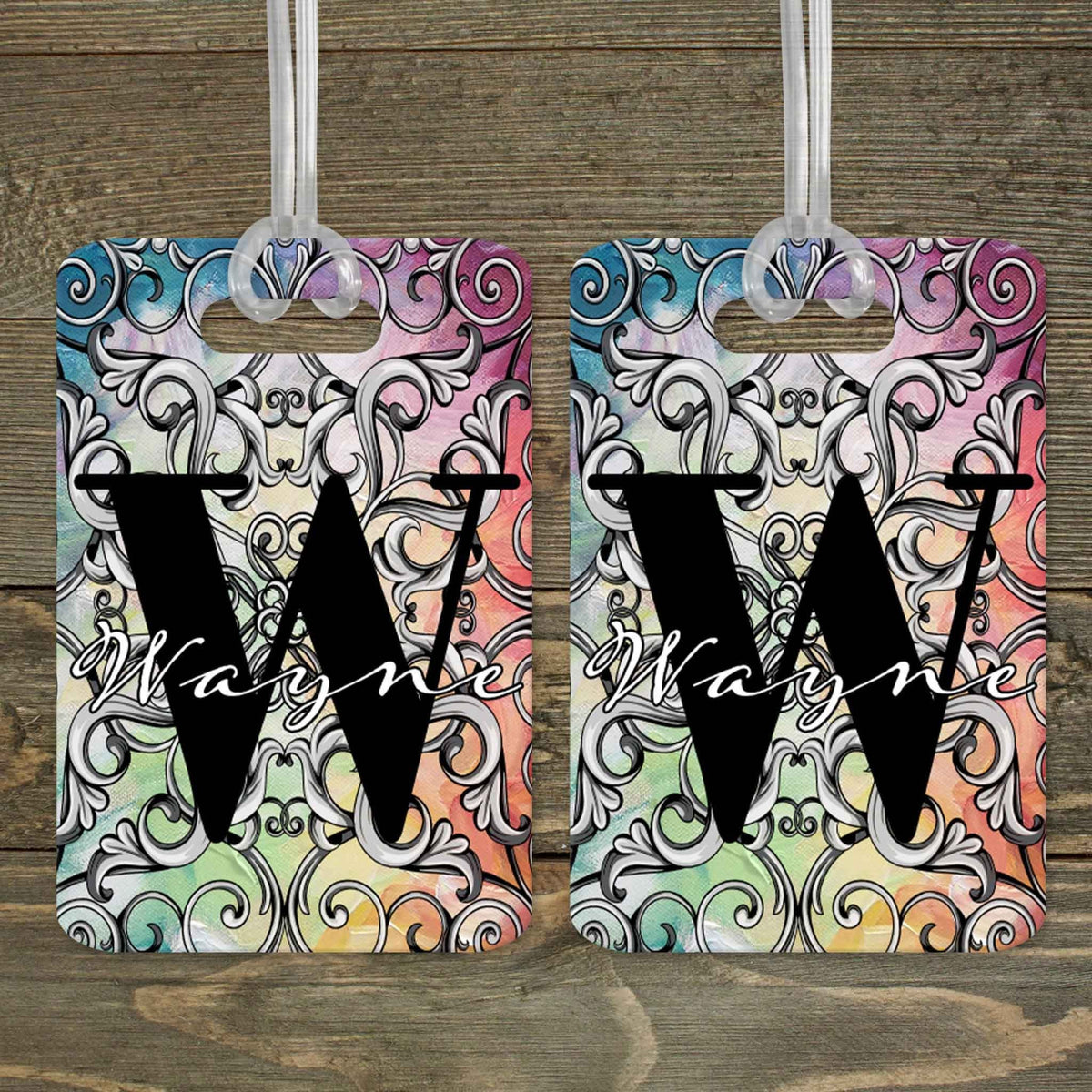 Personalized Luggage Tag | Custom Monogram Bag Tag | Colorful