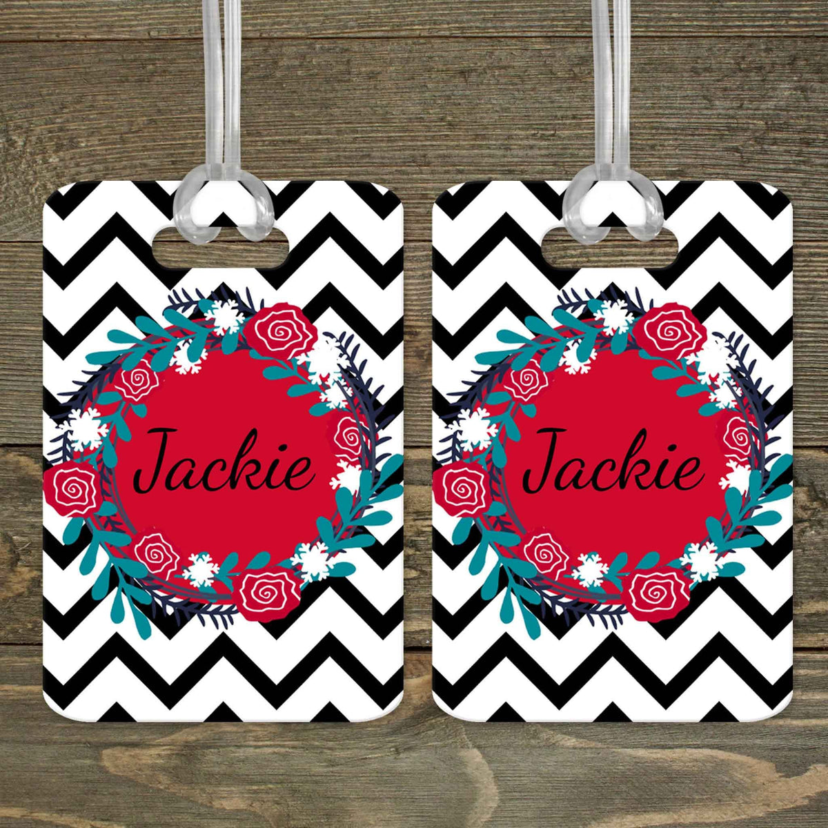 This &amp; That Solutions - Personalized Luggage Tag | Custom Monogram Bag Tag | Black Chevron - Personalized Gifts &amp; Custom Home Decor