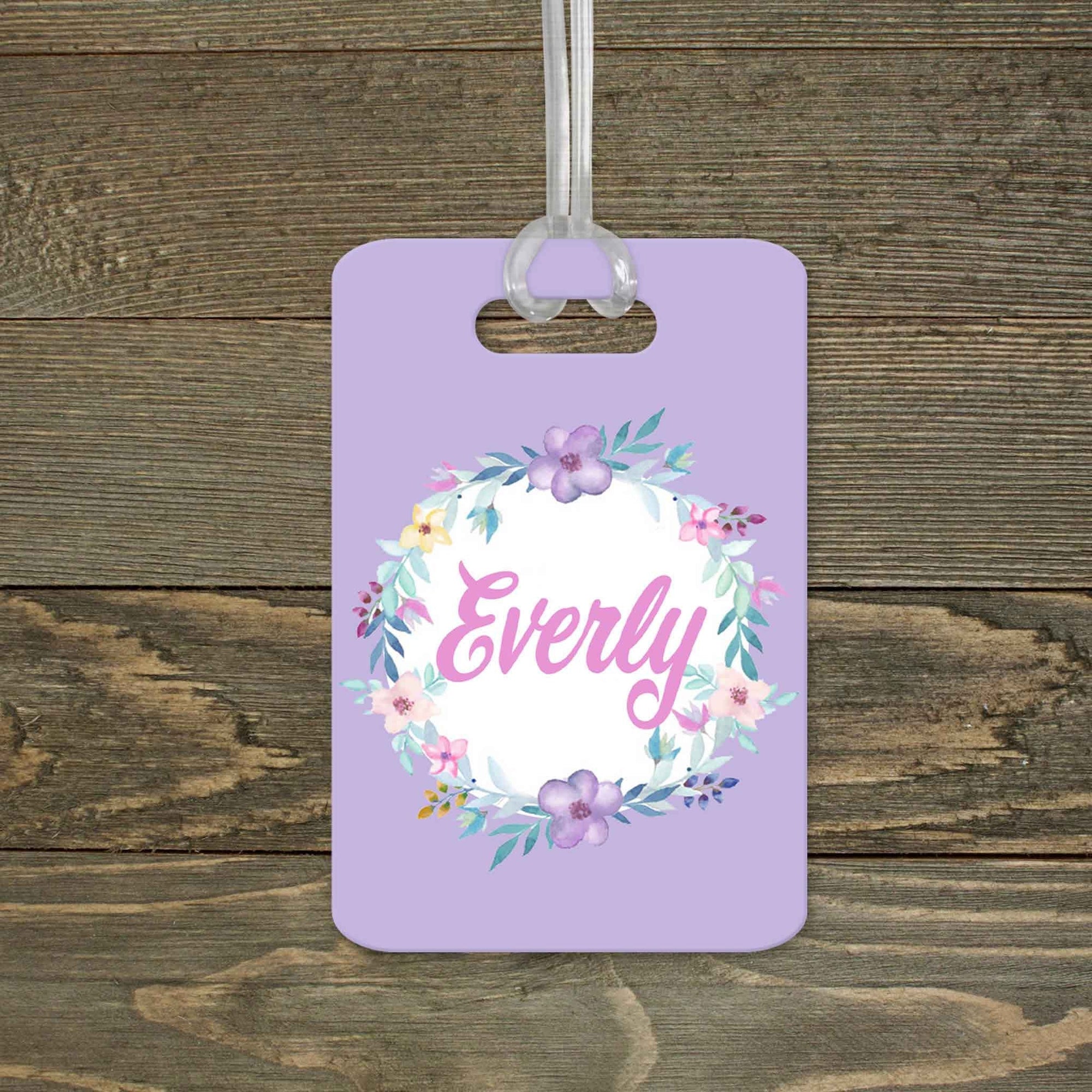 This & That Solutions - Personalized Luggage Tag | Custom Monogram Bag Tag | Lavender Wreath - Personalized Gifts & Custom Home Decor