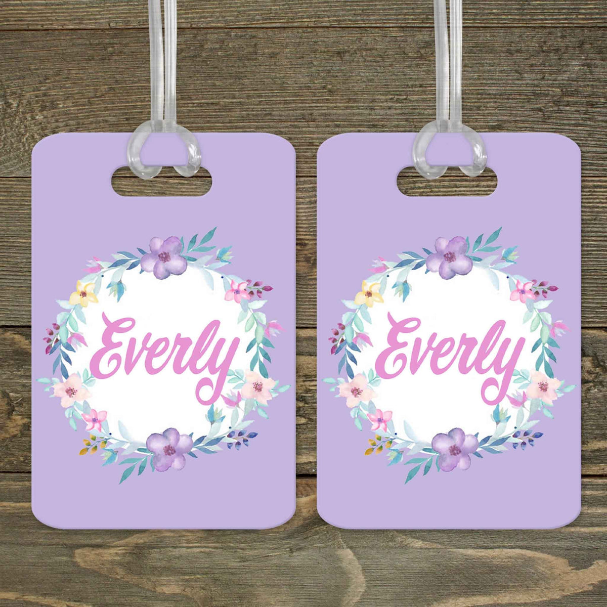 This &amp; That Solutions - Personalized Luggage Tag | Custom Monogram Bag Tag | Lavender Wreath - Personalized Gifts &amp; Custom Home Decor
