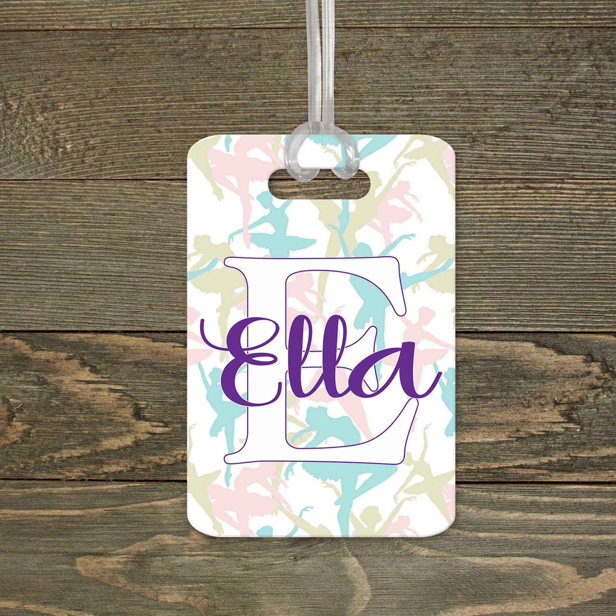 This & That Solutions - Personalized Luggage Tag | Custom Monogram Bag Tag | Ballerina Pink Child Monogram - Personalized Gifts & Custom Home Decor