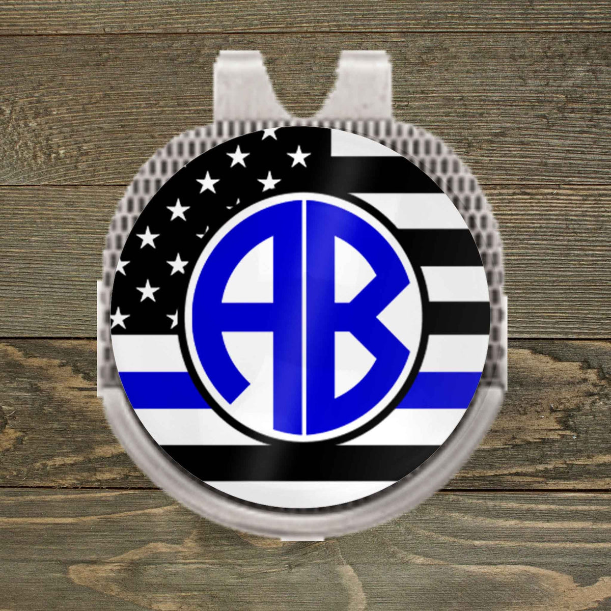 Personalized Ball Marker | Hat Clip Ball Marker | Golf Gifts | Police Blue Line