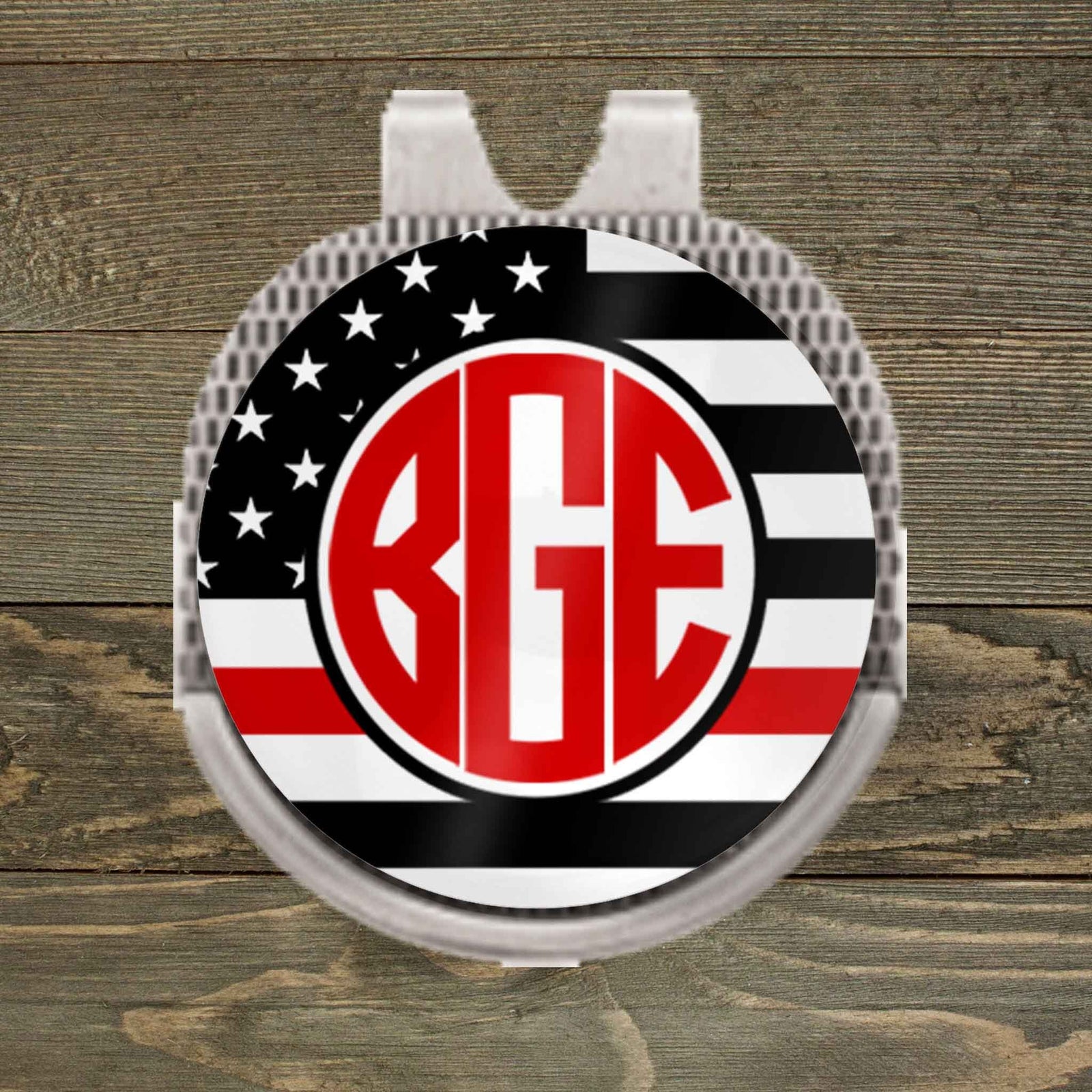 Personalized Ball Marker | Hat Clip Ball Marker | Golf Gifts | Firefighter Red Line