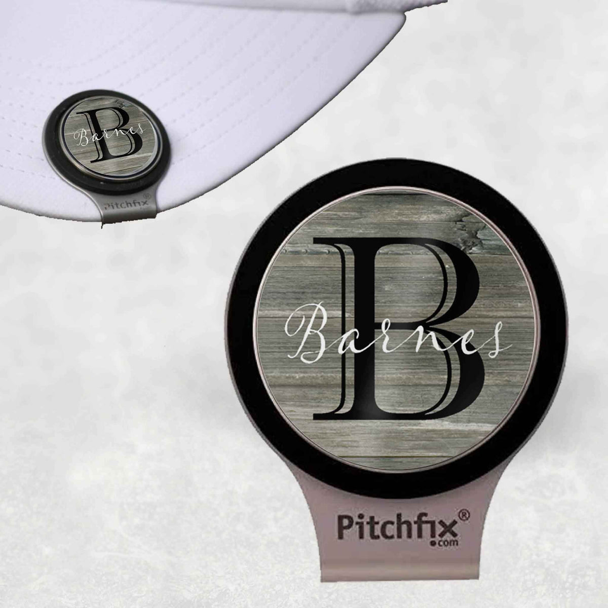 Custom Pitchfix Golf Accessories | Personalized Golf Hatclip | Rustic Monogram