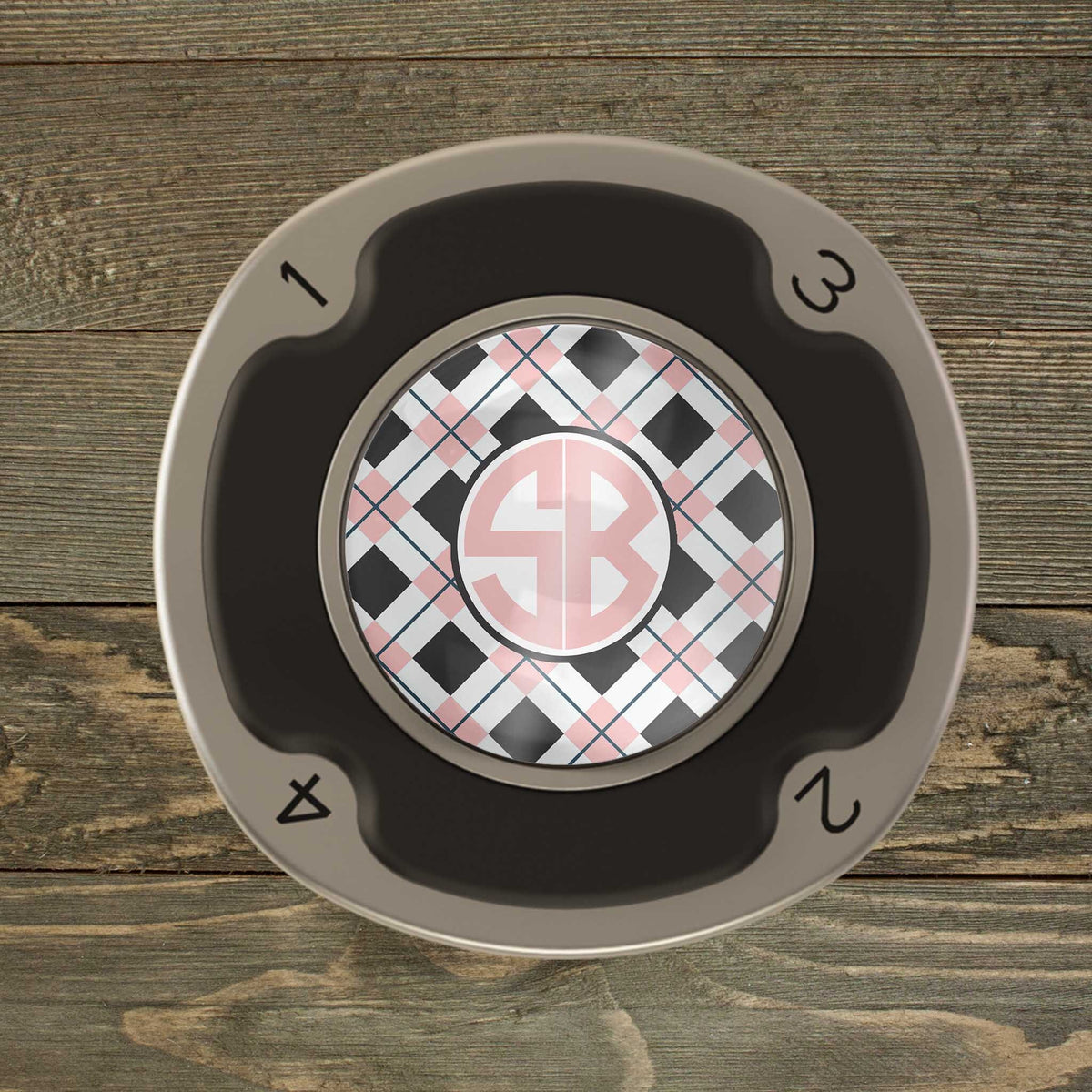 Personalized PitchFix MultiMarker Tool | Custom Ball Markers | Golf Gifts | Blush Argyle