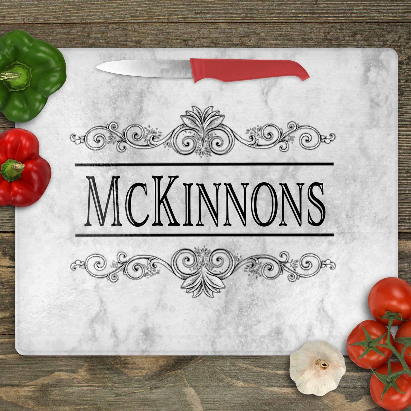 Personalized Cutting Board | Custom Glass Cutting Board | Decorative Vine